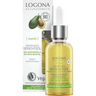 Logona Nourishing Facial Oil Organic Avocado Oil & Organic Inca Inchi Oil 30ml