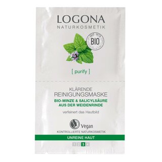 Logona Purify Clarifying Facemask Organic Mint & Salicylic Acid 15ml