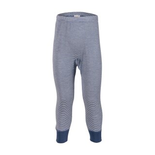 Living Crafts Kinder-Unterhose lang Wolle/Seide 1St. blau/natur gestreift 116