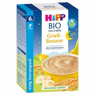 HiPP Organic Good-Night Milk-Porridge Semolina-Banana 450g (15,87oz)