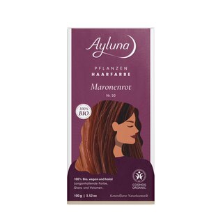 Ayluna Pflanzenhaarfarbe Nr. 50 Maronenrot 100g