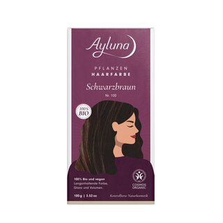 Ayluna Plant-Based Hair Dye Nr. 100 Black Brown 100g