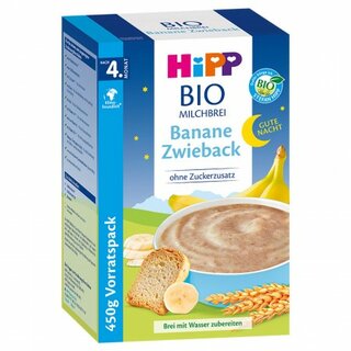 HiPP Bio Gute-Nacht-Brei Banane-Zwieback 450g