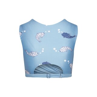 Boochen Bikinitop Enoshima Koi Fisch/Hellblau L