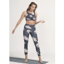 Boochen High-Waist Leggings in Dark Sakura Print