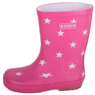 BMS Children Rubber Boots Pink with White Stars Size 23