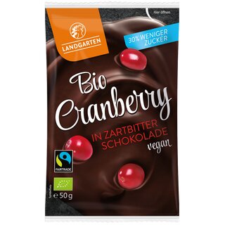 Landgarten Organic Cranberry in Dark Chocolate 50g