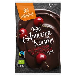 Landgarten Bio Amarenakirsche in Zartbitter Schokolade 50g