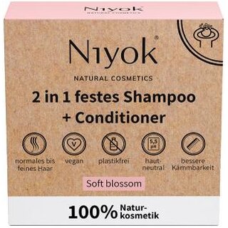 Niyok 2 in 1 Solid Shampoo & Conditioner Soft Blossom 80g