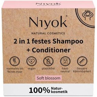 Niyok 2in1 Festes Shampoo & Conditioner Soft Blossom 80g