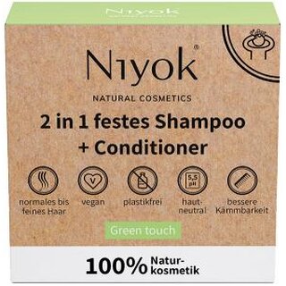 Niyok 2 in1 Solid Shampoo & Conditioner Green Touch 80g