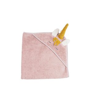 Kikadu Hooded Towel Unicorn rosé 1pc.