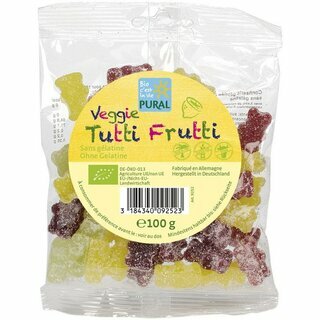 Pural Veggie Tutti Frutti Fruchtgelée ohne Gelatine 100g