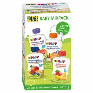 HiPP Mixpack Baby Squeeze Pouches 4x90g