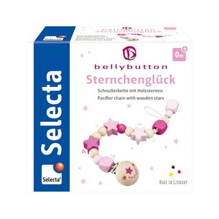 Selecta Pacifier Chain Star Happiness Pink 1pc.