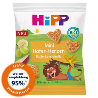 HiPP Mini Hafer-Herzen Butterkeks-Vanille 40g