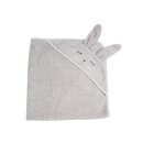 Kikadu Hooded Towel Rabbit grey 1pc.