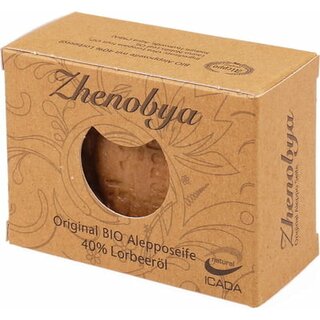 Zhenobya Organic Aleppo Soap 40% Laurel and 60% Olive Oil, 170g