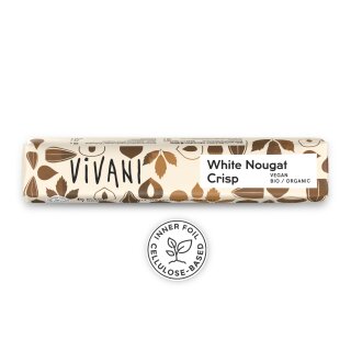 Vivani White Nougat Crisp Bar 35g