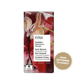 Vivani Zartbitter Gebrannte Mandel 80g