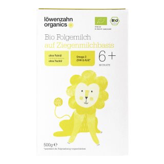 Loewenzahn Organics BBD. Dec, 10. 25 Goat Follow-on Milk 6+ 500g (17,64oz)